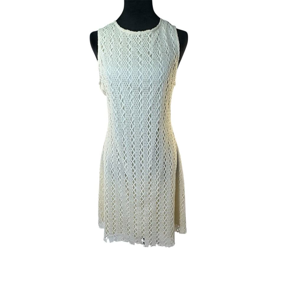 New Koko + Mason Crochet Lace Sleeveless Unfinished Hem Midi Dress Junior XL